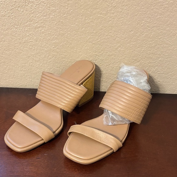 Caslon Lamia Chunk Slip on Heel Leather Tan Sz 11 - Picture 1 of 8